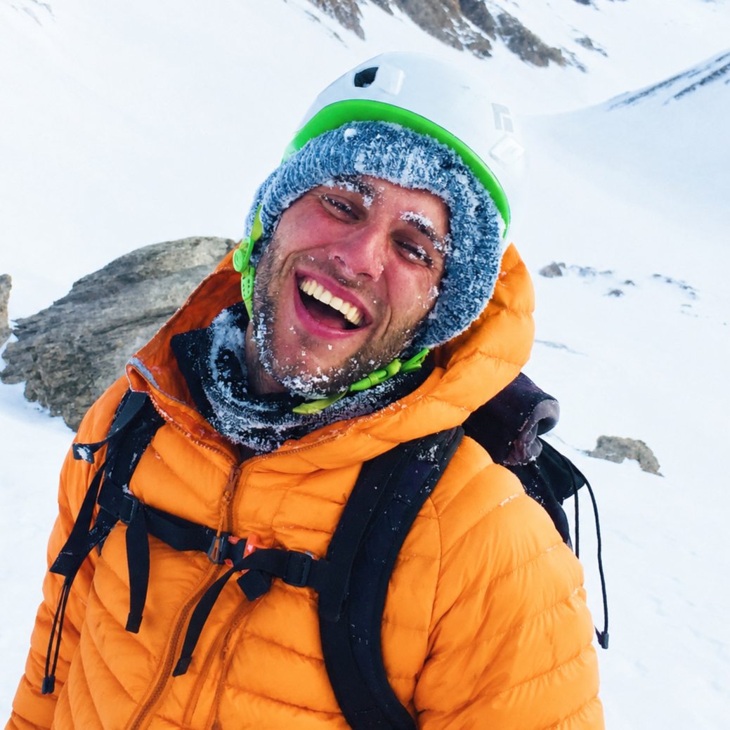 Bru Mas Ribera mountaineering in a snowy landscape